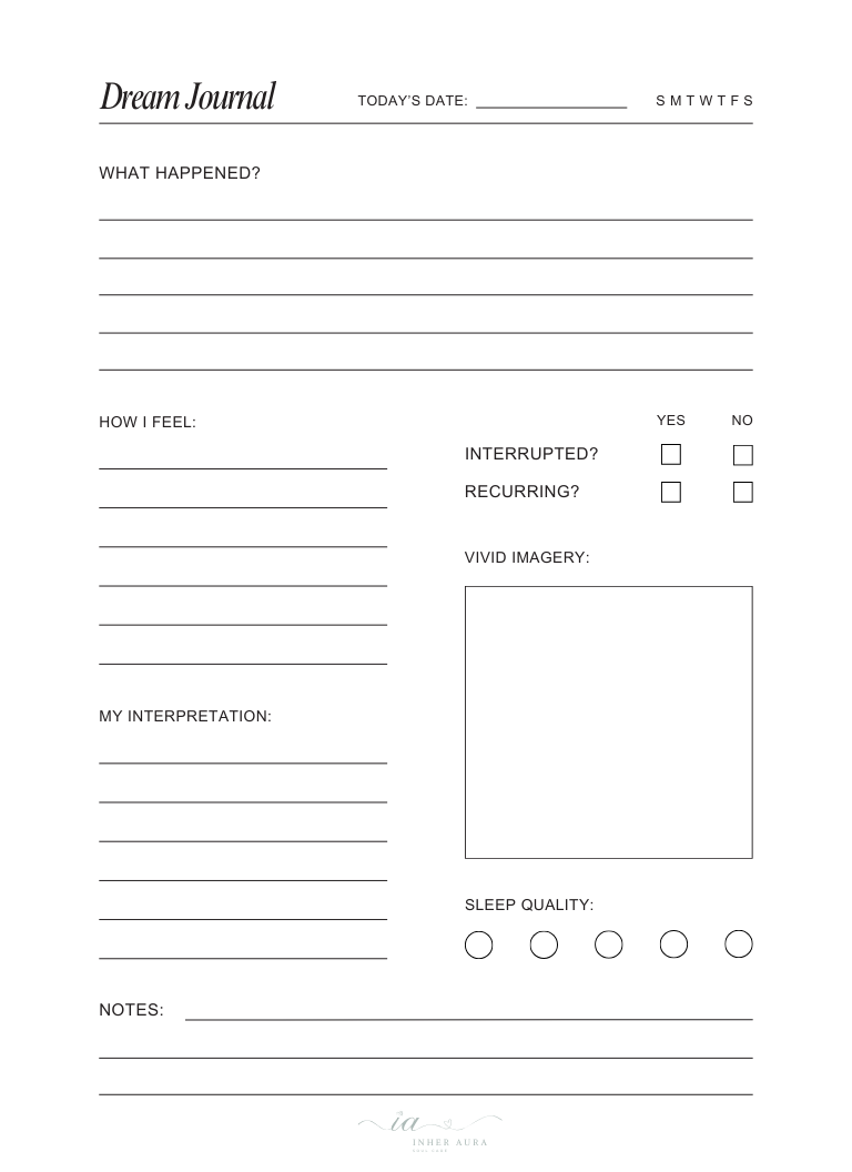 Dream Journaling Page - Free Digital Download