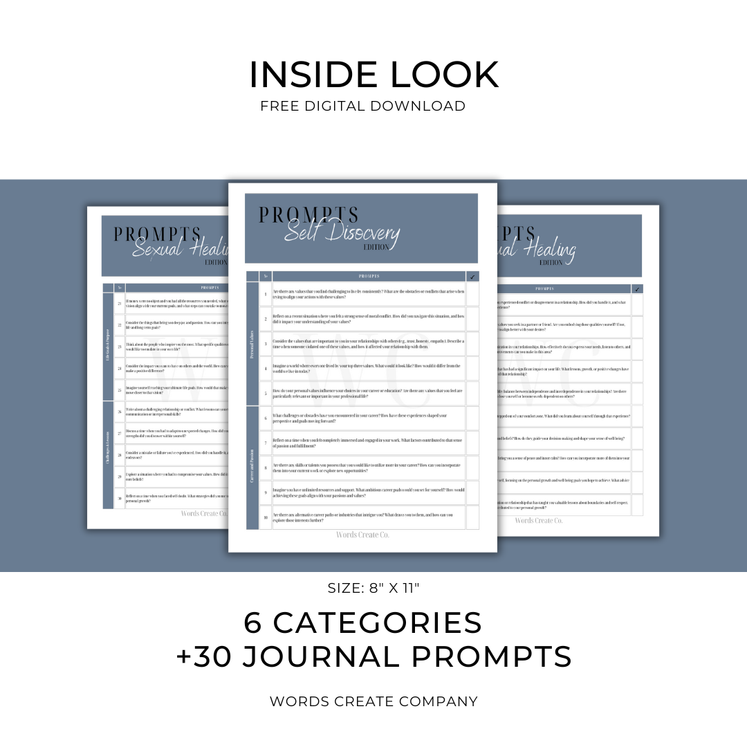 Self Discovery Journal Prompts: Free Digital Download