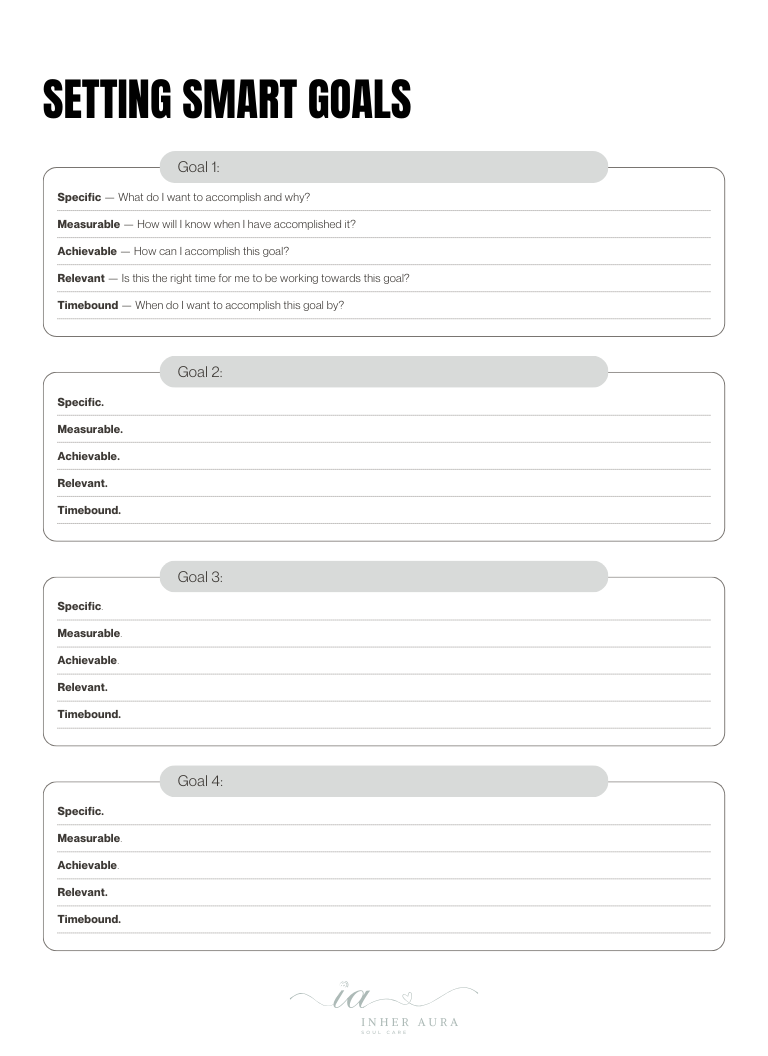 SMART Goal Setting Journaling Page - Free Digital Download