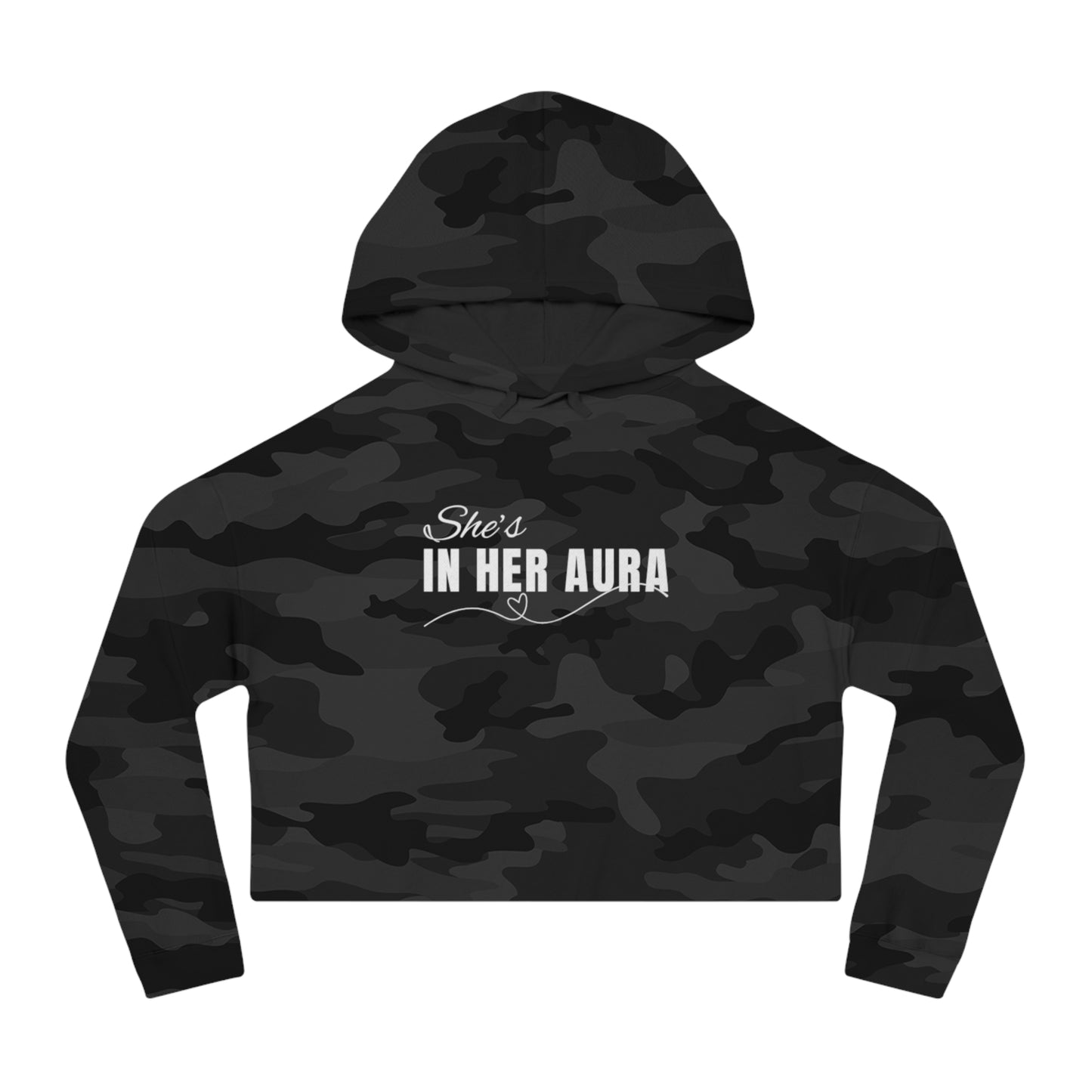 She's In Her Aura - Women’s Cropped Hooded Sweatshirt