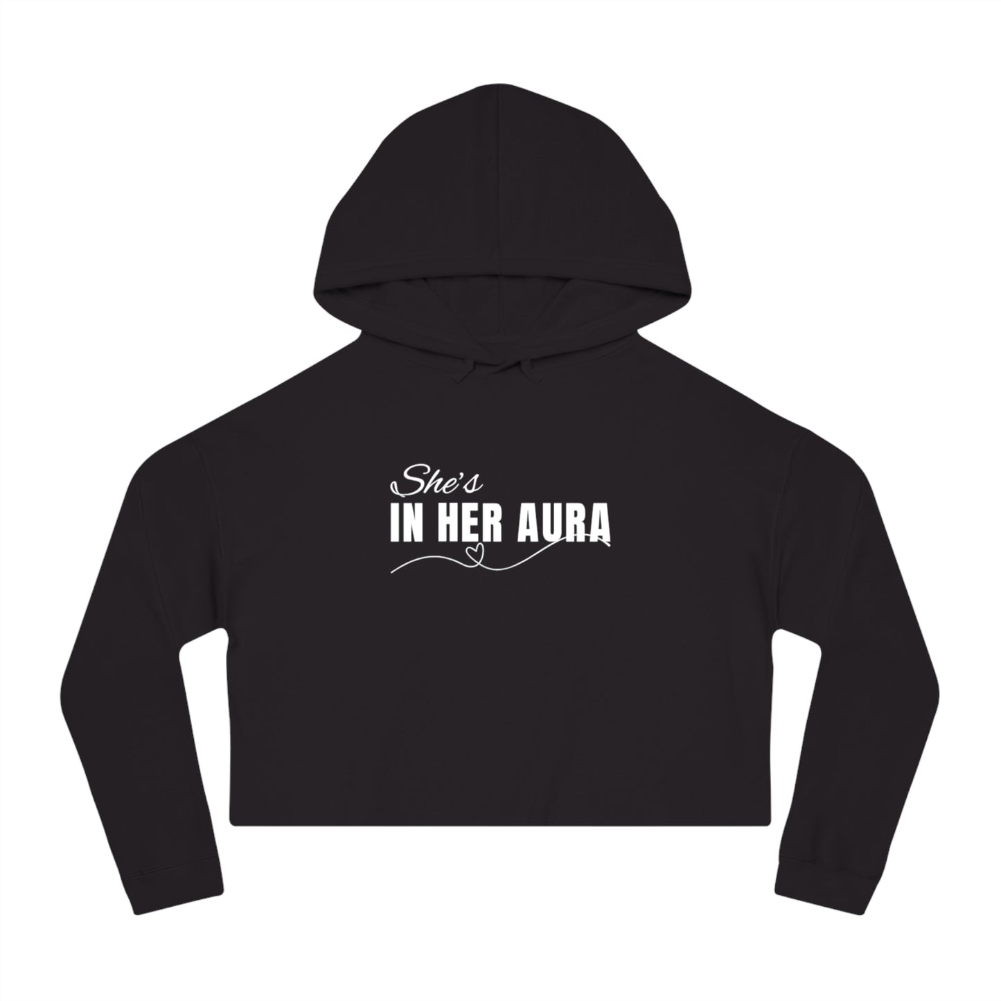 She's In Her Aura - Women’s Cropped Hooded Sweatshirt