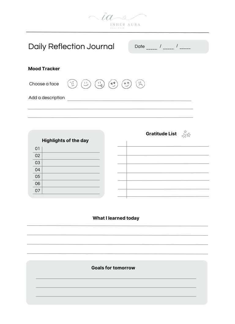 Reflection Prompt Journaling Page (Green Accent) - Free Digital Download