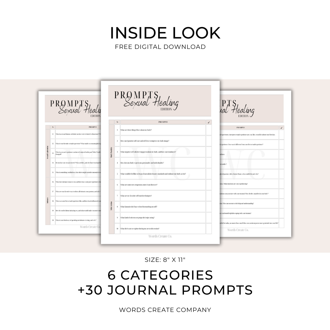 Sexual Healing Journal Prompts: Free Digital Download